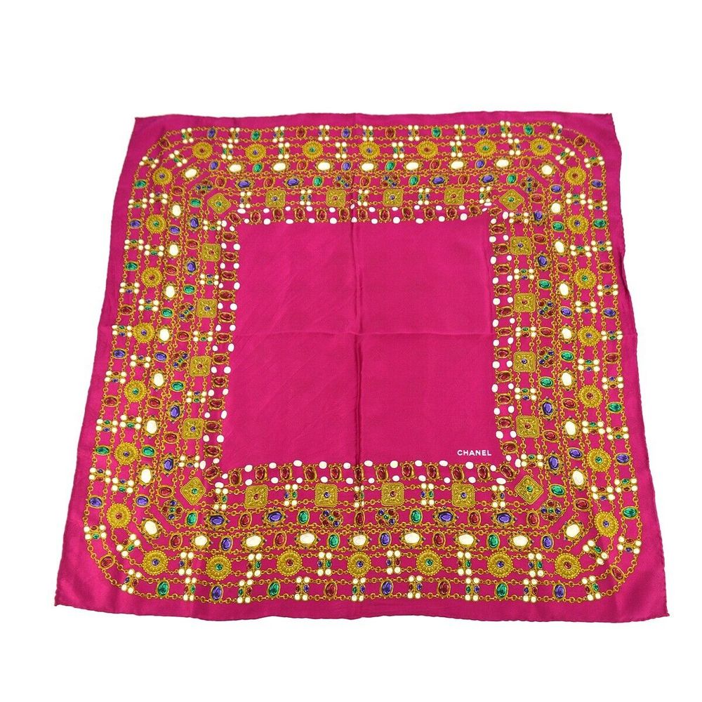 Chanel Bijou Motif Big Scarf Stole Pink #76503C44B
